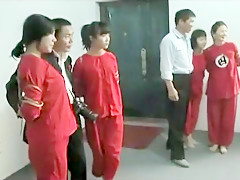 BDSM Chinese orgy in the gym