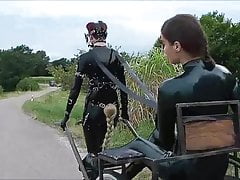 Two pervert in latex are shocking the village